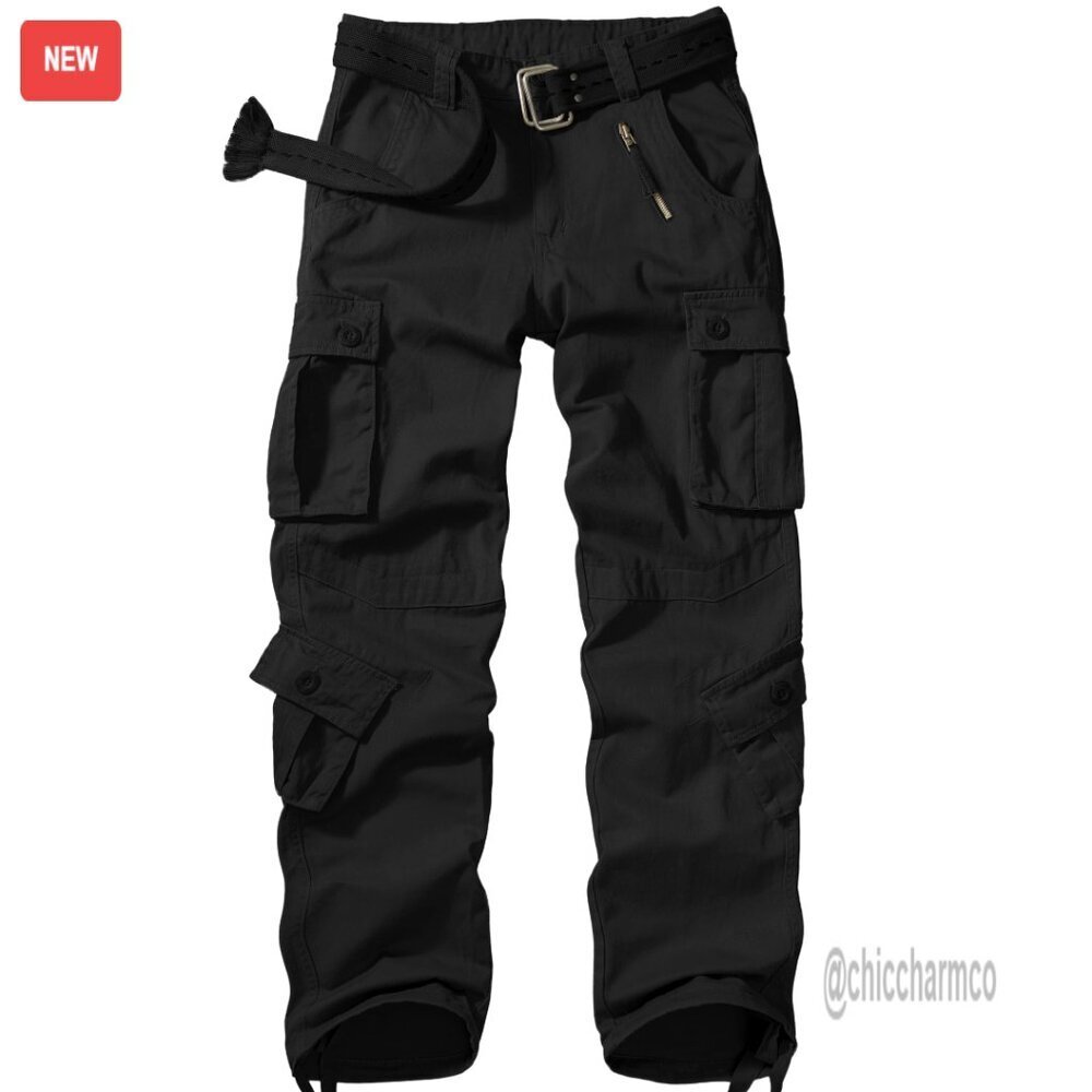 Men's Ripstop Cargo Pants with 8 Pockets, Tactical Workwear